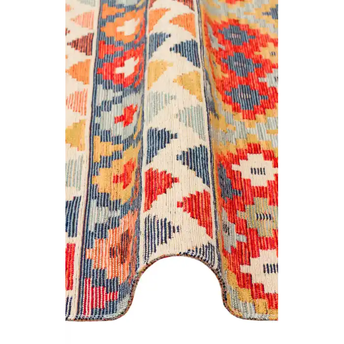 NOMAD KILIM 0010 Yıkanabilir, Çift Taraflı Kullanıma Uygun Yumuşak Tuşeli Otantik Kilim