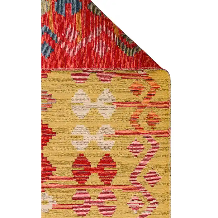 NOMAD KILIM 0013 Yıkanabilir, Çift Taraflı Kullanıma Uygun Yumuşak Tuşeli Otantik Kilim