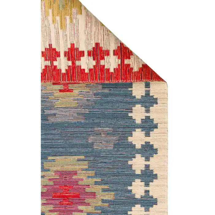 NOMAD KILIM 0017 Yıkanabilir, Çift Taraflı Kullanıma Uygun Yumuşak Tuşeli Otantik Kilim