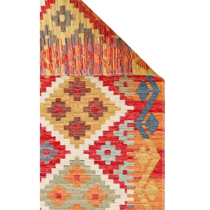NOMAD KILIM 0024 Yıkanabilir, Çift Taraflı Kullanıma Uygun Yumuşak Tuşeli Otantik Kilim