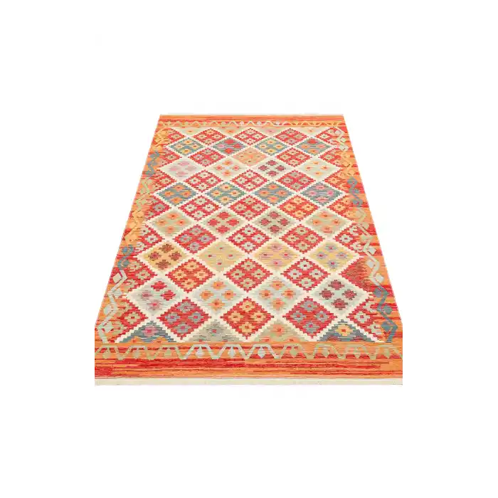 NOMAD KILIM 0024 Yıkanabilir, Çift Taraflı Kullanıma Uygun Yumuşak Tuşeli Otantik Kilim