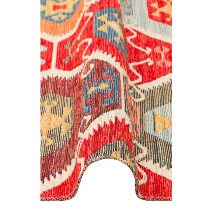 NOMAD KILIM 0026 Yıkanabilir, Çift Taraflı Kullanıma Uygun Yumuşak Tuşeli Otantik Kilim