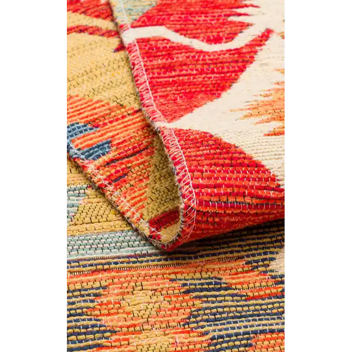 NOMAD KILIM 0026 Yıkanabilir, Çift Taraflı Kullanıma Uygun Yumuşak Tuşeli Otantik Kilim