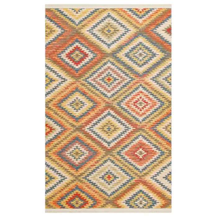 NOMAD KILIM 0031 Yıkanabilir, Çift Taraflı Kullanıma Uygun Yumuşak Tuşeli Otantik Kilim
