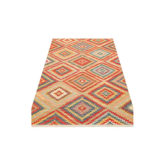 NOMAD KILIM 0031 Yıkanabilir, Çift Taraflı Kullanıma Uygun Yumuşak Tuşeli Otantik Kilim