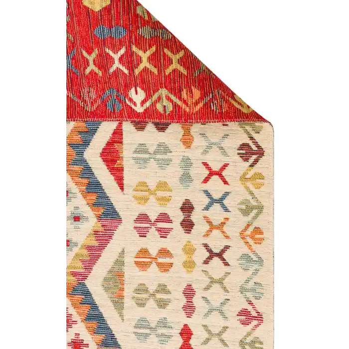 NOMAD KILIM 0039 Yıkanabilir, Çift Taraflı Kullanıma Uygun Yumuşak Tuşeli Otantik Kilim