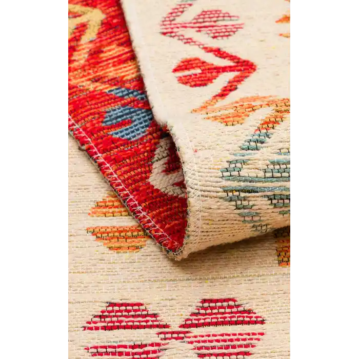 NOMAD KILIM 0039 Yıkanabilir, Çift Taraflı Kullanıma Uygun Yumuşak Tuşeli Otantik Kilim