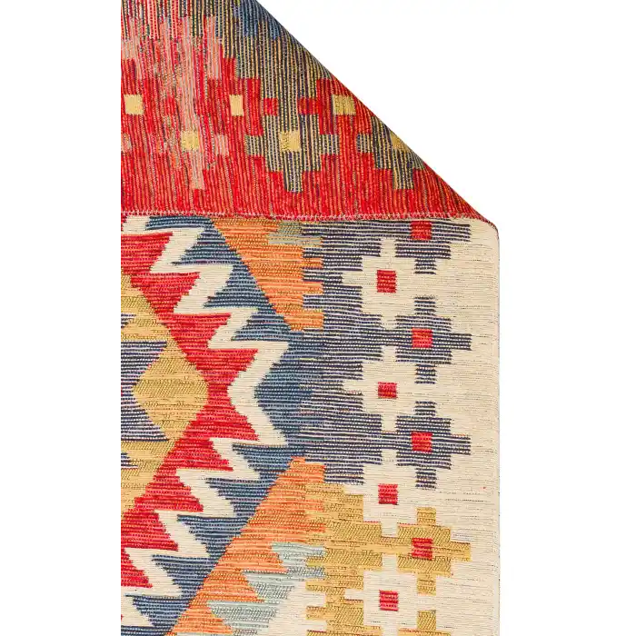 NOMAD KILIM 0043 Yıkanabilir, Çift Taraflı Kullanıma Uygun Yumuşak Tuşeli Otantik Kilim
