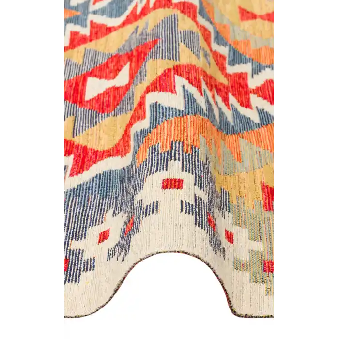 NOMAD KILIM 0043 Yıkanabilir, Çift Taraflı Kullanıma Uygun Yumuşak Tuşeli Otantik Kilim