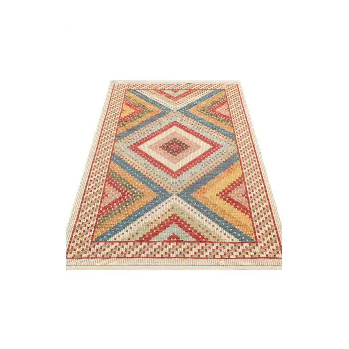 NOMAD KILIM 0047 Yıkanabilir, Çift Taraflı Kullanıma Uygun Yumuşak Tuşeli Otantik Kilim