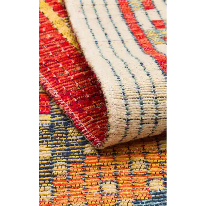 NOMAD KILIM 0047 Yıkanabilir, Çift Taraflı Kullanıma Uygun Yumuşak Tuşeli Otantik Kilim