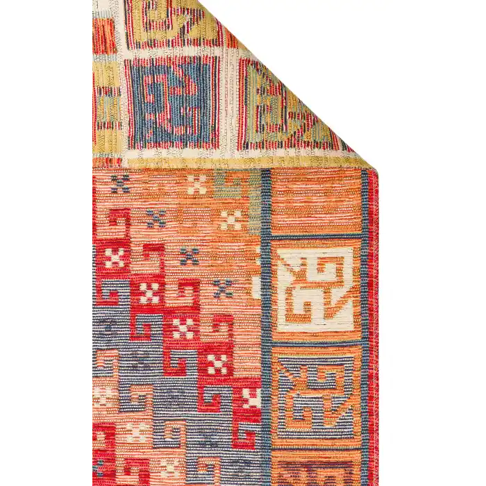 NOMAD KILIM 0054 Yıkanabilir, Çift Taraflı Kullanıma Uygun Yumuşak Tuşeli Otantik Kilim