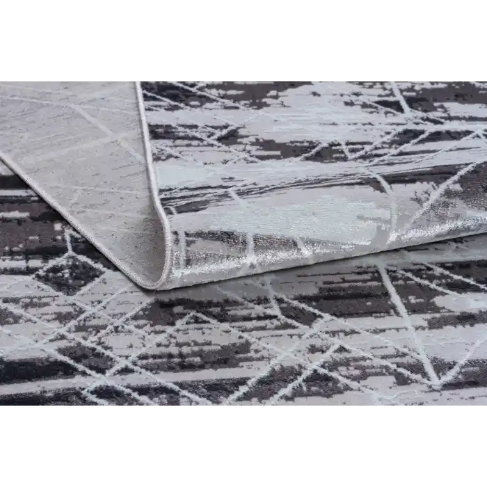 New Novart 2021 Antrasit Dekoratif Modern Kaymaz Tabanlı Makine Halısı ✄