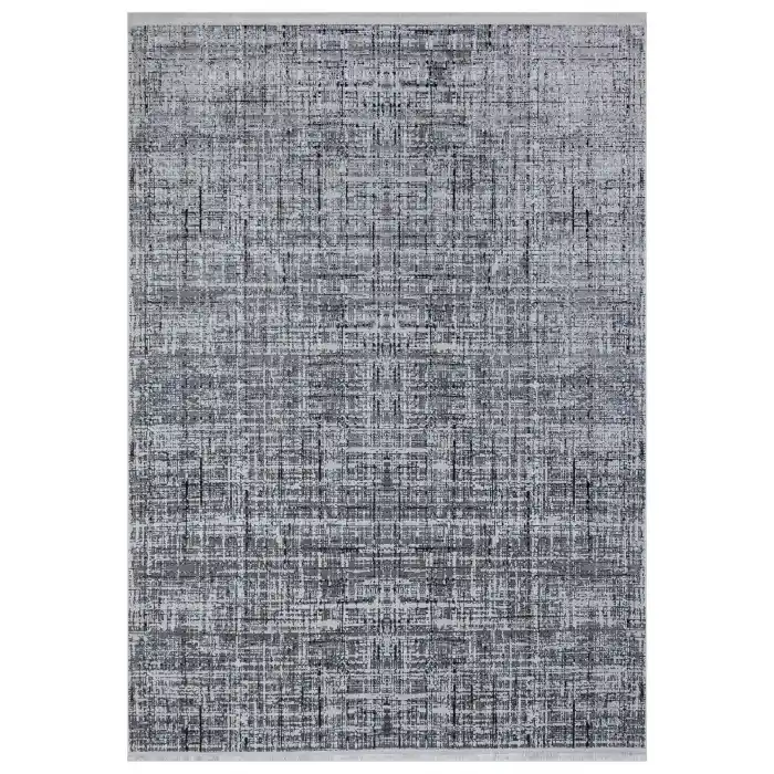 New Novart 2022 Siyah Dekoratif Modern Kaymaz Tabanlı Makine Halısı ✄