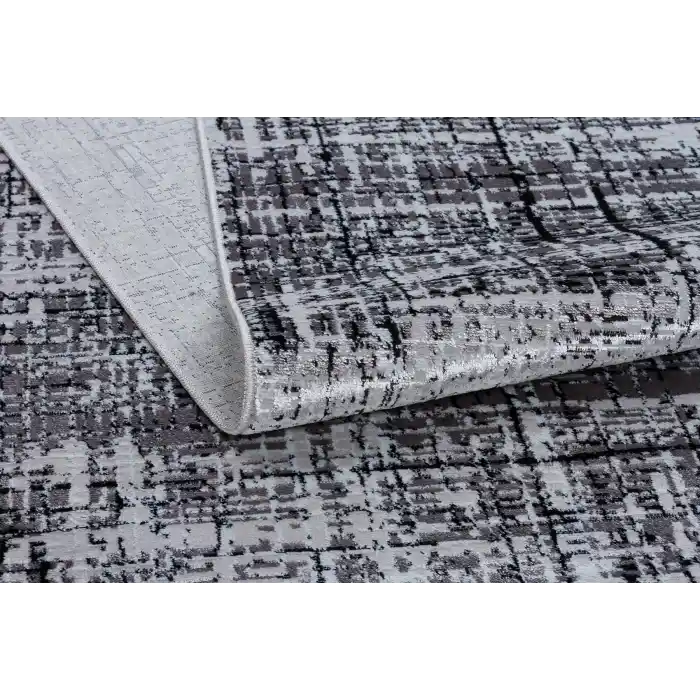 New Novart 2022 Siyah Dekoratif Modern Kaymaz Tabanlı Makine Halısı ✄