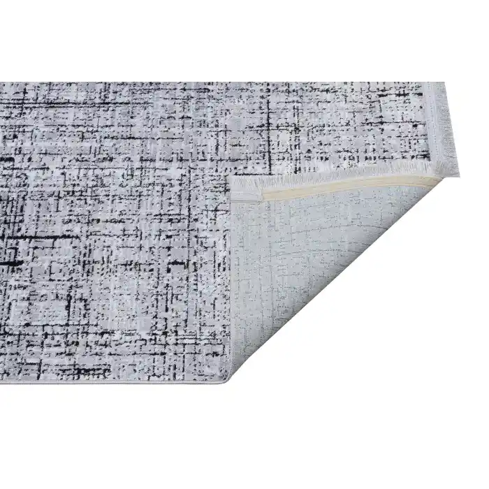 New Novart 2022 Siyah Dekoratif Modern Kaymaz Tabanlı Makine Halısı ✄