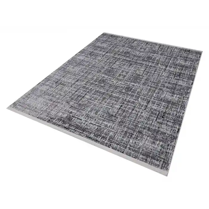 New Novart 2022 Siyah Dekoratif Modern Kaymaz Tabanlı Makine Halısı ✄