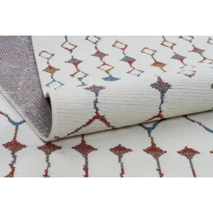 Otantik 3001 Krem Dekoratif Modern Kaymaz Tabanlı Makinede Yıkanabilir Halı Kilim