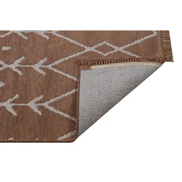 Otantik 3004 Kahve Dekoratif Modern Kaymaz Tabanlı Makinede Yıkanabilir Halı Kilim