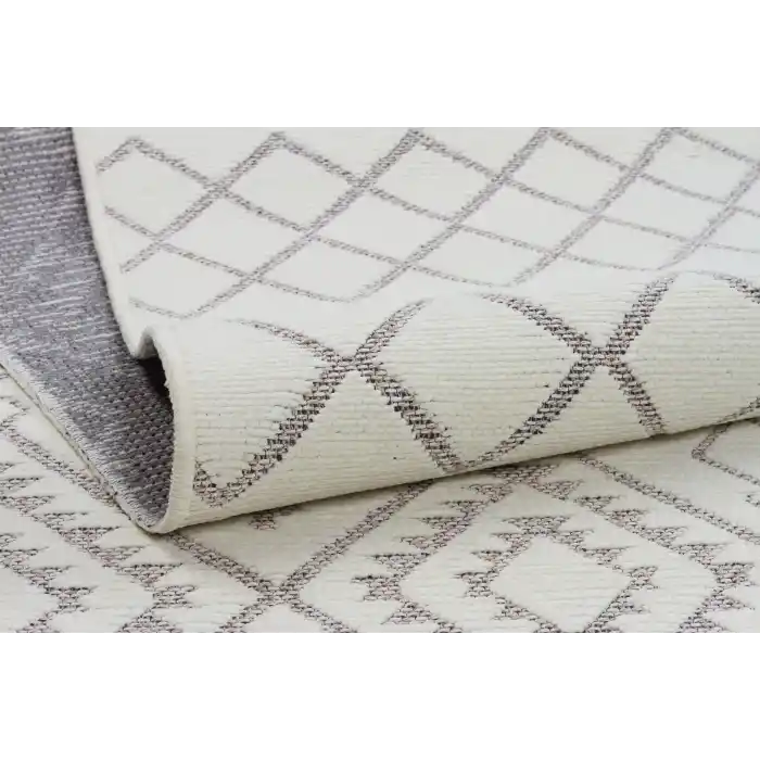 Otantik 3006 Krem Dekoratif Modern Kaymaz Tabanlı Makinede Yıkanabilir Halı Kilim