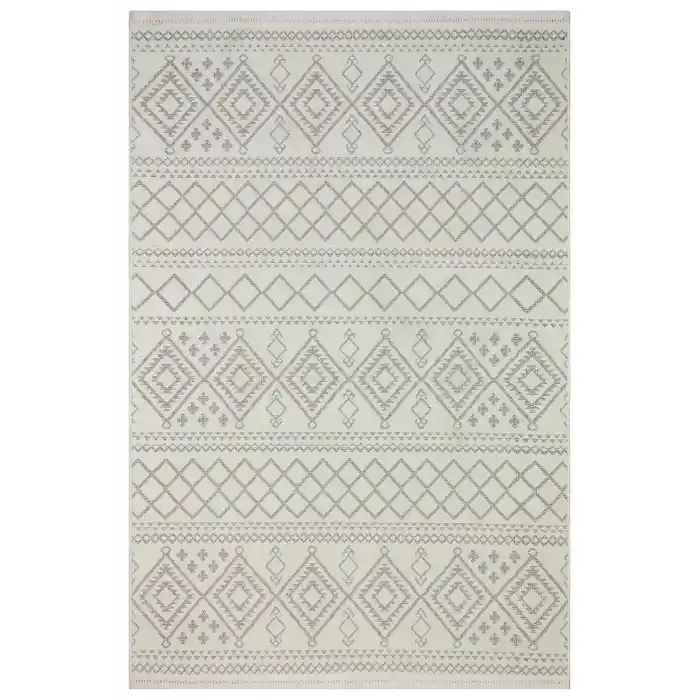 Otantik 3006 Krem Dekoratif Modern Kaymaz Tabanlı Makinede Yıkanabilir Halı Kilim