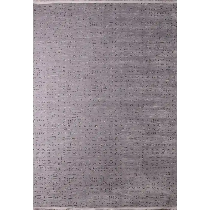 Otantik-FX 5951-10 Gri Dekoratif Modern Kaymaz Tabanlı Makinede Yıkanabilir Halı Kilim