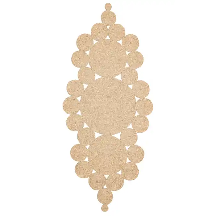 Patna PTN 05 Natural Jüt Hasır Görünümlü Hav Toz Vermez Dekoratif Örgü Halı