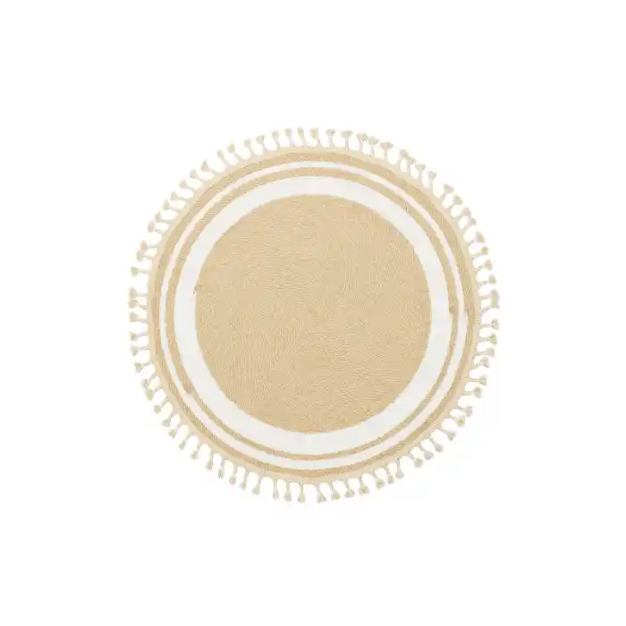 Patna PTN 06 Natural White Jüt Hasır Görünümlü Hav Toz Vermez Dekoratif Örgü Halı