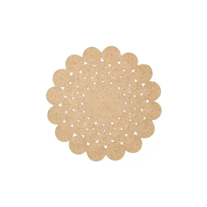 Patna PTN 07 Natural Jüt Hasır Görünümlü Hav Toz Vermez Dekoratif Örgü Halı