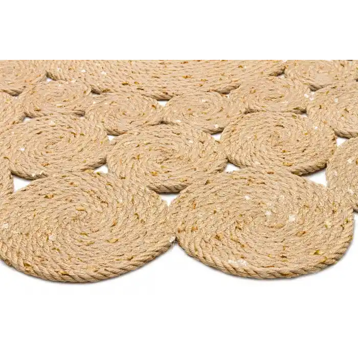 Patna PTN 07 Natural Jüt Hasır Görünümlü Hav Toz Vermez Dekoratif Örgü Halı