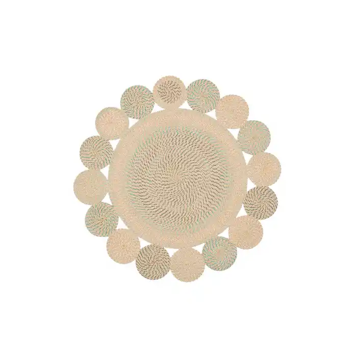 Patna PTN 17 Marine Yuvarlak Jüt Hasır Görünümlü Hav Toz Vermez Dekoratif Örgü Halı