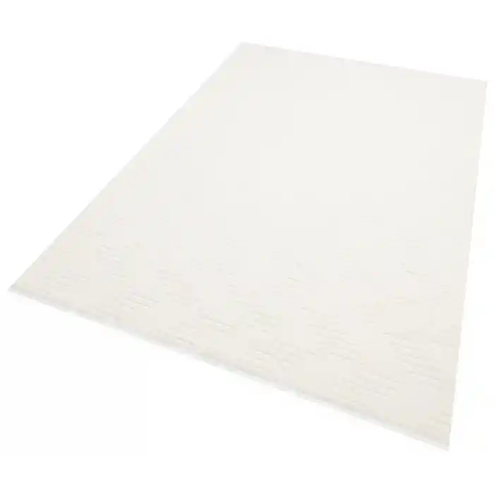 Rabbit 107 Beyaz Makinede Yıkanabilir Yumuşak Dokulu Dekoratif Kaymaz Tabanlı Makine Halısı