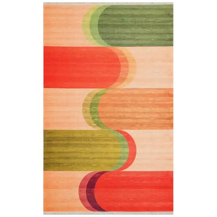 Ruby RB 07 Terra Yıkanabilir Kolay Kullanımlı Modern ve Geleneksel Desenlere Sahip Renkli Kilim