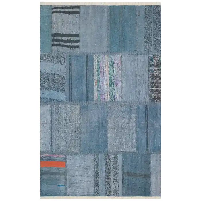 Ruby RB 11 Blue Yıkanabilir Kolay Kullanımlı Modern ve Geleneksel Desenlere Sahip Renkli Kilim