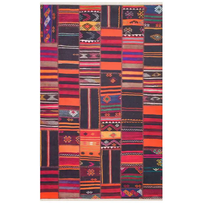 Ruby RB 14 Black Terra Yıkanabilir Kolay Kullanımlı Modern ve Geleneksel Desenlere Sahip Renkli Kilim