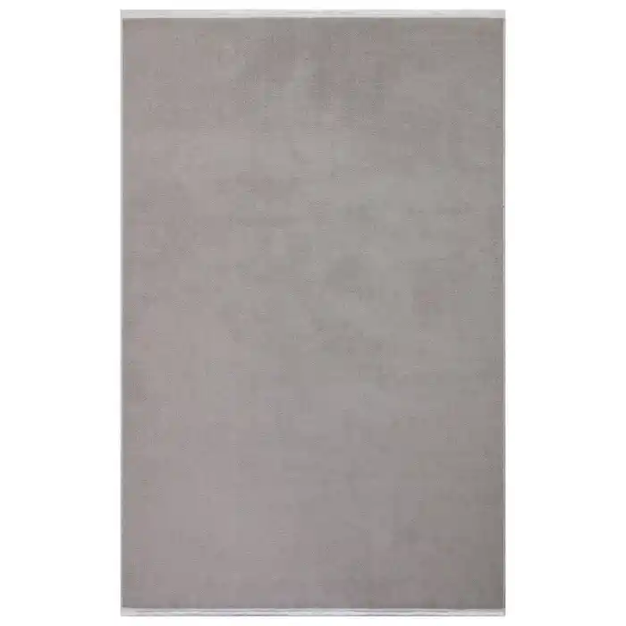 Sade 195 Açık Gri Düz Renk Dekoratif Modern Kaymaz Tabanlı Makine Halısı