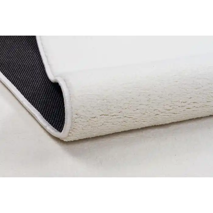 Sade 60 Krem Düz Renk Dekoratif Modern Kaymaz Tabanlı Makine Halısı