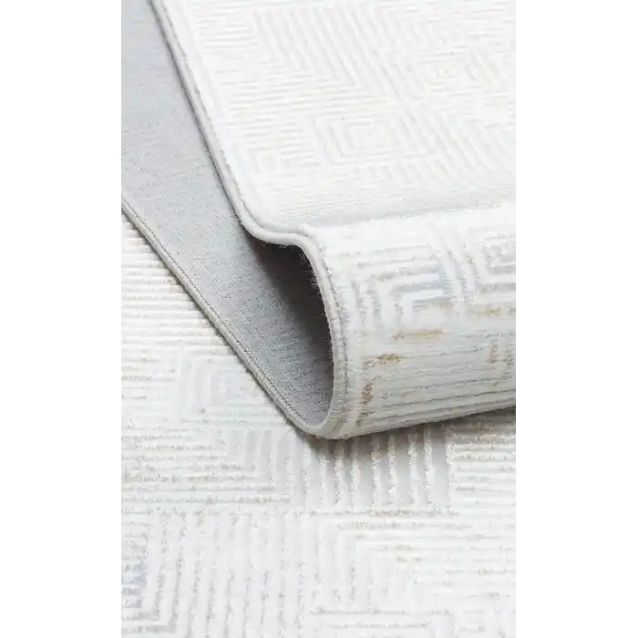 SATEEN HALI 0855 Yıkanabilir Kaymaz Tabanlı Hav Vermez Sık Dokuma Modern Halı