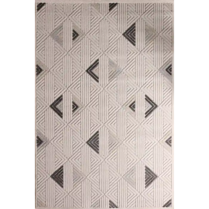 Sembol 31374A Gri Bej Dekoratif Modern Desen Makine Halısı