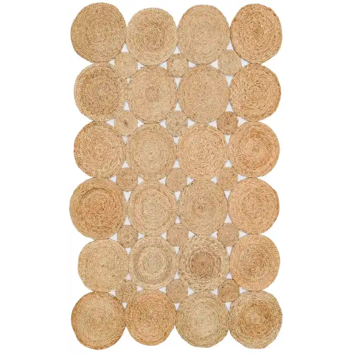 Solo Jüt 104 Natural XW Yuvarlak El Dokuma Flatweave Naturel Jüt Hasır Halı