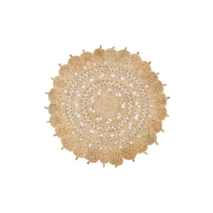 Solo Jüt 108 Natural XW Yuvarlak El Dokuma Flatweave Naturel Jüt Hasır Halı