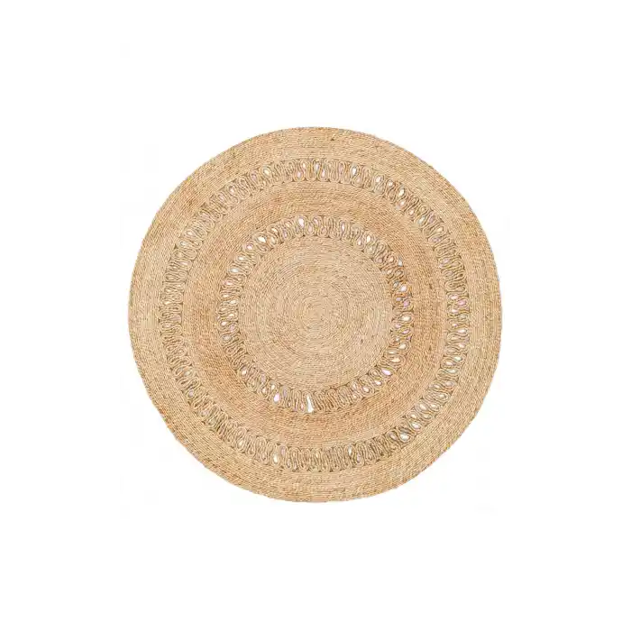 Solo Jüt 112 Natural XW Yuvarlak El Dokuma Flatweave Naturel Jüt Hasır Halı