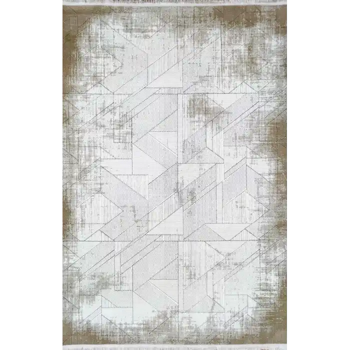 Stone ST-5 Krem Kahve Modern Desen Dekoratif Halı