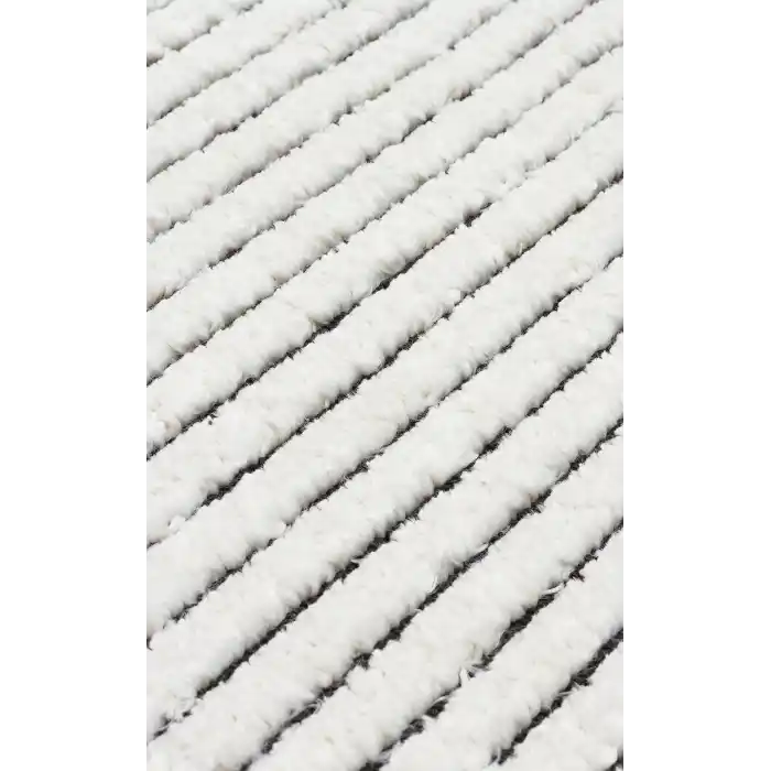 Terazzo 07 White Black Hav Toz Vermez Yumuşak Dokulu Etnik Örgü Desenlere Sahip Modern İskindinav Halı