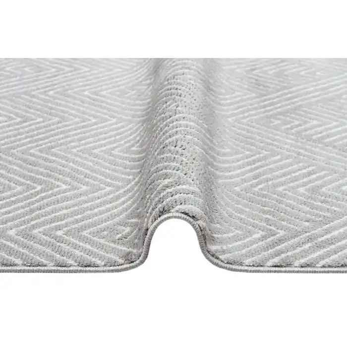 Urban 01 Grey White Etnik Desenlere Sahip Hav Toz Vermez Yumuşak Dokulu Modern Halı