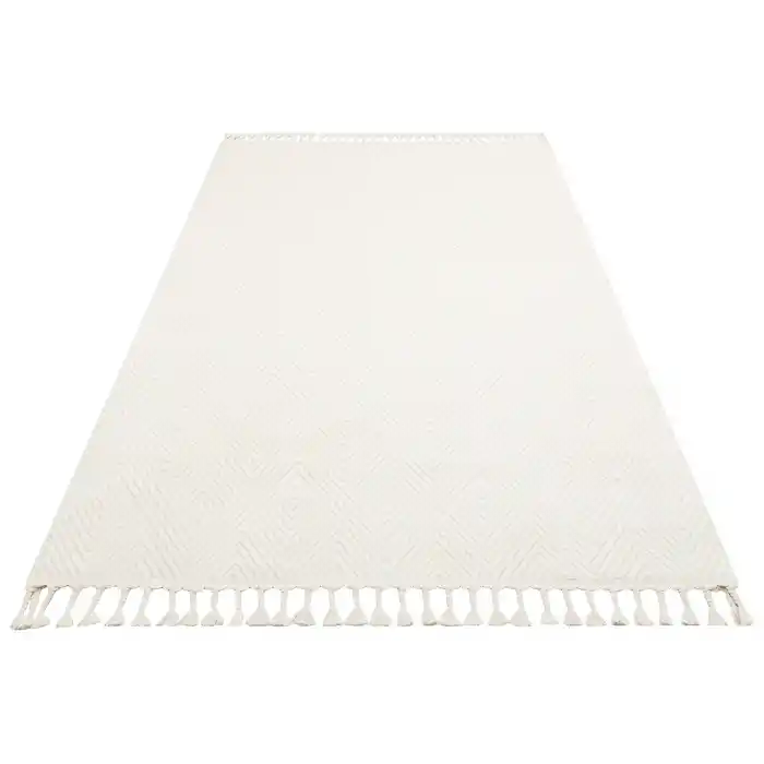 Urban 01 White Etnik Desenlere Sahip Hav Toz Vermez Yumuşak Dokulu Modern Halı