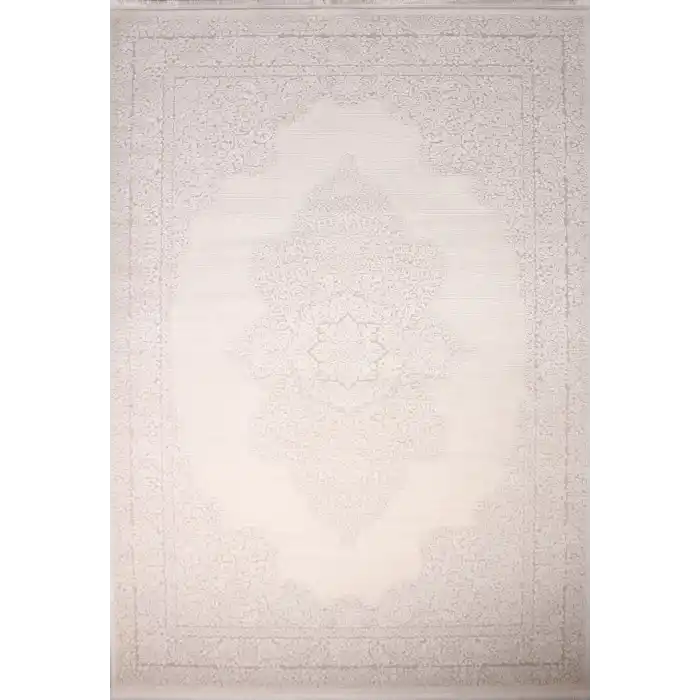 Zyra 210A Beyaz Gri Akrilik Dekoratif Salon Halısı