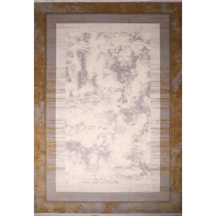 Zyra 669B Gri Gold Akrilik Dekoratif Salon Halısı