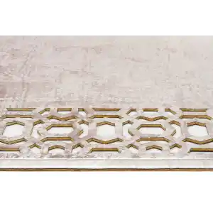 BIANCA DERI 0002 Klasik Ve Modern İşleme ve Oymaya Sahip Parlak Bordürlü Suni Deri Halı