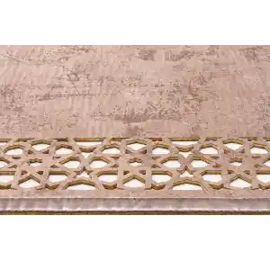 BIANCA DERI 0004 Klasik Ve Modern İşleme ve Oymaya Sahip Parlak Bordürlü Suni Deri Halı